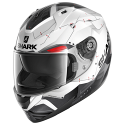 Motorcycle full-face white, black helmet