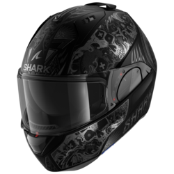 Motorcycle modular black, grey helmet