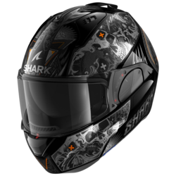 Motorcycle modular black, grey helmet