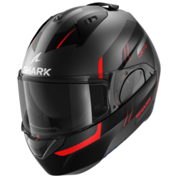 Motorcycle modular black, grey, red helmet