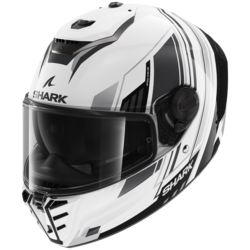Motorcycle full-face white, black helmet