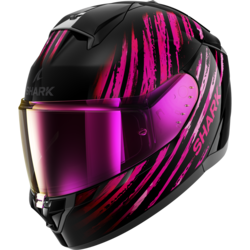 Casque de moto intégral femme noir, rose