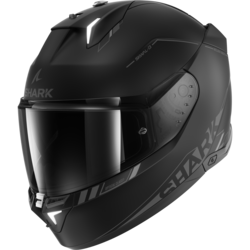 Motorcycle full-face matt black helmet