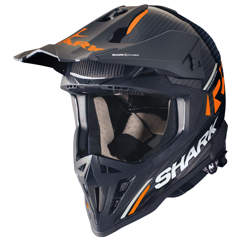 VARIAL RS Motorcycle full-face cross carbon black, orange helmet 