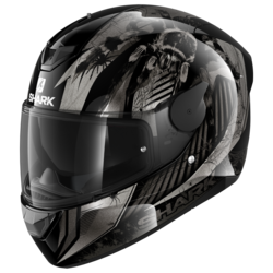 Motorcycle full-face black, grey helmet