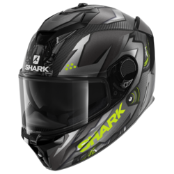 Motorcycle full-face carbon matt black, grey helmet