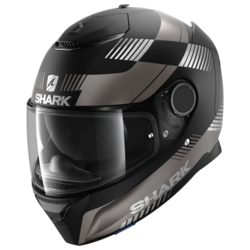 Motorcycle integral  black, grey helmet 