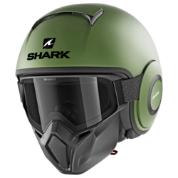 Motorcycle jet  green helmet
