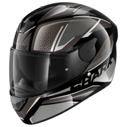 Motorcycle integral  black, grey helmet
