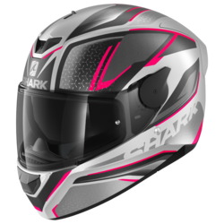 Motorcycle integral woman's grey, pink helmet