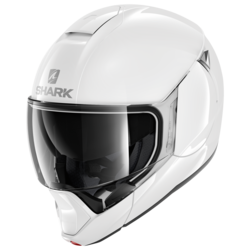 Motorcycle modular  white helmet 