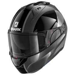 Motorcycle modular  grey, black helmet 