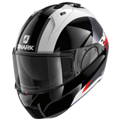 Motorcycle modular  white, black helmet