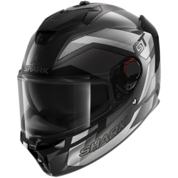 Motorcycle full-face carbon matt black, grey helmet