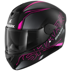  Motorcycle full-face woman's black, grey, pink helmet