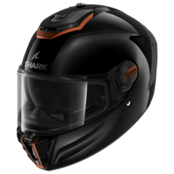 Motorcycle full-face black, brown helmet