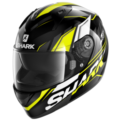 Motorcycle full-face black, yellow helmet