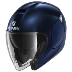 Motorcycle jet  blue helmet 