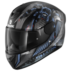 Motorcycle integral  black, grey helmet