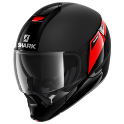 Motorrad-Modularhelm schwarz, rot