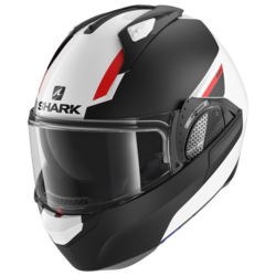 Motorcycle modular  black, white helmet 
