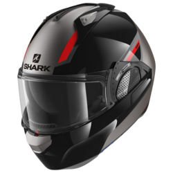 Motorcycle modular matt black, grey helmet