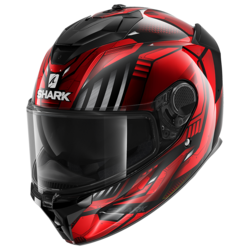 Motorcycle integral  black, rouge helmet 