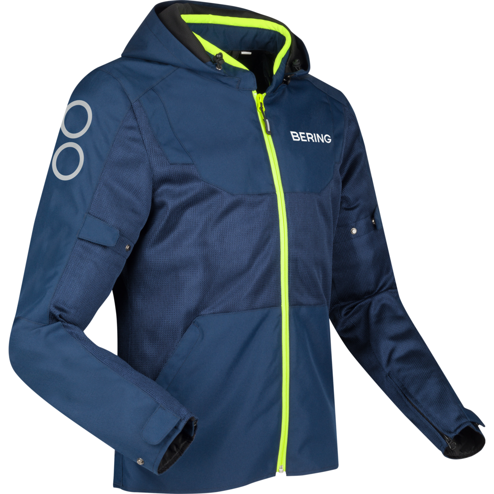 Veste Moto BERING Rotor - Taille L, Noir - Protection CE, Ventilation, Doublure Thermique Amovible